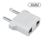 OlPG-Adaptateur de prise US vers EU,convertisseur de prise EU US vers Euro,Keria Brésil,adaptateur d'alimentation de voyage américain,prise,4.8mm,4.0mm,1-10 pièces - Type White 4MM-10PCS