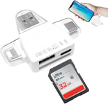 Lecteur De Carte Sd Tf Universel 4 En 1 Pour Iphone/Ipad, Lecteur De Carte Sd Usb C, Appareils Usb A Avec Emplacements Pour Cartes Micro Sd Et Sd, Prend En Charge Sdhc/Sdxc/Mmc