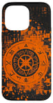 Coque pour iPhone 14 Pro Max Orange Abstrait Vegvisir – Boussole viking nordique à carreaux