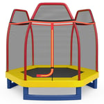 7FT Kids Trampoline Recreational Trampoline Mini Round Bounce Jumper w/Net