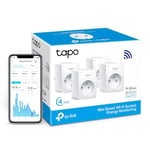 Tapo Prise Connectée WiFi, Suivi de consommation, 16A Type E, compatible avec Alexa et Google Home, Contrôler le ventilateur, le climatiseur, Économie d'énergie, Commande vocale, Tapo P110(4-pack)(FR)