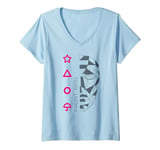 Womens Squid Game Front Man Geometric Art V-Neck T-Shirt