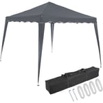 Deuba Tonnelle Capri 3x3 m pliable Tente de réception Jardin terrasse extérieur Anthracite