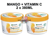 2 X Garnier MANGO + VITAMIN C Body Superfood Nutri-Glow Cream For Dry Skin 380ml