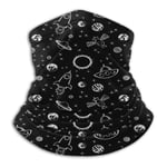 Space Black And White Multifunctional Outdoor Neck Warmer Face Mask Fleece Balaclava Headband