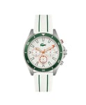 Lacoste Montre Chronographe à Quartz pour Homme Collection MAINSAIL avec Bracelet en Silicone Blanc - 2011362