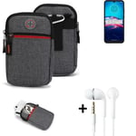 Holster + earphones for Motorola Moto E6S 2020 Belt Pouch