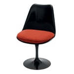 Knoll - Saarinen Tulip Chair, Svart bas  skal, Tyg - Kategori C - Hopsack - K12068 - Ruokapöydän tuolit - Eero Saarinen - Musta - Metalli/Tekstiili materiaali/Synteettinen/Vaahto