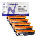 TONERMEDIA - x5 Toner Brother TN-241 / TN-245 compatibles (2 Noir, 1 Cyan, 1 Magenta, 1 Jaune)