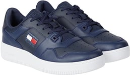 Tommy Jeans Homme Baskets Cuvette Retro Basket Chaussures, Bleu (Twilight Navy), 40 EU