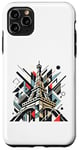 Coque pour iPhone 11 Pro Max Tour Eiffel Cubiste Art Abstrait Moderne Paris Amoureux