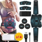 Muskel Electro Stimulator USB Laddning, EMS 8 Magbälte Elektrostimulering-Arm-Lår Muskel Fitness Träningsform