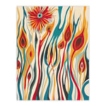 Artery8 Abstract Match Sticks Fire Flower Design Blaze Living Room Large Wall Art Poster Print Thick Paper 18X24 Inch