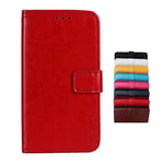 SHIEID Coque pour Blackview A60 Coque Porte-Monnaie Protecteur Clapet Portefeuille Cuir PU, Fermeturemagnétique,Phone Cases Étui pou Blackview A60(Rouge)