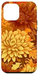 Coque pour iPhone 14 Plus Chrysanthème orange et bourgogne Fleurs florales d'automne