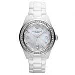 EMPORIO ARMANI AR1426 CERAMICA LADIES WATCH MOTHER OF PEARL DIAL - NEW - WARNTY