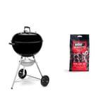 Weber Barbecue à Charbon Original Kettle 57cm - Barbecue E-5710 à Couvercle, Thermomètre, Trépied & Briquettes de Charbon - Sac 8 kg - Charbon de Bois pour Barbecues Weber - Combustible BBQ