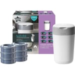 Tommee Tippee Twist & Click Advanced Nappy Disposal Bin with 6 Refills Cassettes