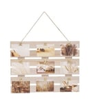 Pêle-mêle Multivues Porte Photos mural en Bois avec Clips en métal doré 58 x 43 cm