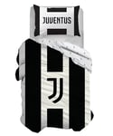 hermet Juventus F.C Parure de lit Simple en Coton, Housse de Couette, 100% Coton, Housse de Couette 155 x 200, taie d'oreiller 50 x 80, lit Chambre, Produit Officiel, (Pas de Drap avec Coins)