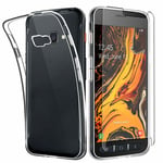 For Samsung Galaxy Xcover 4s Case Clear Slim Gel Cover & Glass Screen Protector 