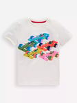 Mini Boden Riso Cars Graphic T- Shirt, Soft Ivory Race Cars