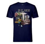 T-Shirt Homme Col Rond Rio De Janeiro Vintage Collage Brésil Voyage Foot Carnaval