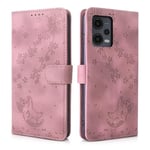 CXTcase Etui Coque pour Xiaomi Redmi Note 12 5G/ Xiaomi Poco X5 5G, Protection Housse en Cuir PU Etui à Rabat Pochette de Portefeuille Compatible avec Xiaomi Redmi Note 12 5G, Rose