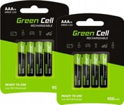 Green Cell 8X Rechargeable Batteries Aaa R3 950Mah Ni-Mh Green Cell Rechargeable Batteries