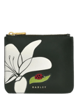 Radley Ladybirds Leather Small Zip Top Coin Purse, Racing Green