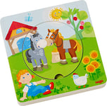 HABA Animal,Mouse Puzzle en Bois-Monde de la Ferme-Jouet Enfant-Connaître 3D-12 Mois / 1 an, 303768, Multicolore