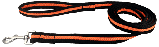 Channel leash 2.5cm wide Black/Orange