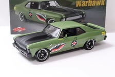 1:18 GMP 1970 Chevrolet Nova Rue Fighter Coupé Faucon de Guerre Vert/Noir