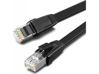 Ugreen Nw134 Platt Nätverkskabel Med Metallpluggar, Ethernet Rj45, Cat.8, U/Ftp, 0,5 M (Svart)