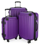 HAUPTSTADTKOFFER - Spree - Set de 3 valises, Bagages rigides, ABS, TSA, extensible, extra léger, 4 roues, (S M & L),, Violet