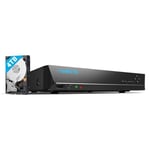 Reolink 4K PoE NVR 16 Canaux Caméra de Sécurité à Domicile Enregistrement de Vidéo avec Disque Dur de 4To Supportez 16MP/12MP/8MP/5MP/4MP 24h x7j Enregistrement de Surveillance RLN16-410