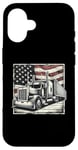 iPhone 16 Semi-Trailer Trucker Big Rig American Flag Truck Driver Case