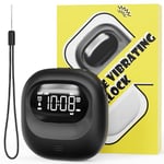 ROCAM Vibrating Alarm Clock for Heavy Sleepers, Travel Alarm Clock Powered by Rechargeable Battery, Loud alarm clock, Battery alarm clock with Type-C Charging Port, 3000mAH, Dual Alarm