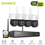 SANNCE 5MP 2-Way Talk Colorvu Wifi 10CH CCTV System Pan /Tilt Wireless IP Camera