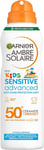 Garnier Ambre Solaire SPF 50+ Sensitive Advanced Kids Anti-Sand Mist Spray, 50 &