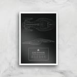 Star Trek Starfleet U.S.S. Voyager Giclee Art Print - A2 - White Frame