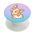 Poignée de téléphone PopSockets avec béquille Extensible, Animal PopGrip - Corgi Coquin