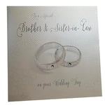 WHITE COTTON CARDS Code XLWB10 to A Special Brother and Sister-in-Law on Your Wedding Day Carte de vœux de Mariage Faite Main Motif Anneaux
