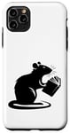 Coque pour iPhone 11 Pro Max Drôle lecteur de livre rat souris hamster livre cadeau homme femme