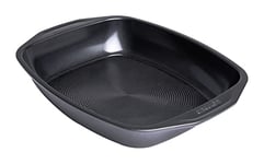 Circulon Ultimum Roasting Tin - Roasting Trays for Oven Non Stick, Freezer and Dishwasher Safe Carbon Steel Bakeware, Black, 39.4 x 30.7 x 6.5cm