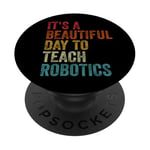 Vintage Robotics Instructor Inspiring Young Innovators Retro PopSockets Adhesive PopGrip