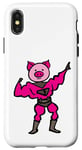 iPhone X/XS Pig dressed as a muscle man for Halloween Case