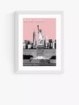 EAST END PRINTS Becks Norf Design 'New York Pink' Framed Print