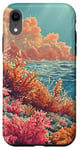 Coque pour iPhone XR Récif de corail sous-marin vintage paysage graphique