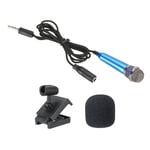 Mini Microphone Portable Vocal Microphone Blue with Mic Stand, Cover 1Pcs